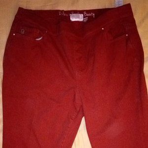 Belle by Kim Gravel cuffed capri cotton pants 18W